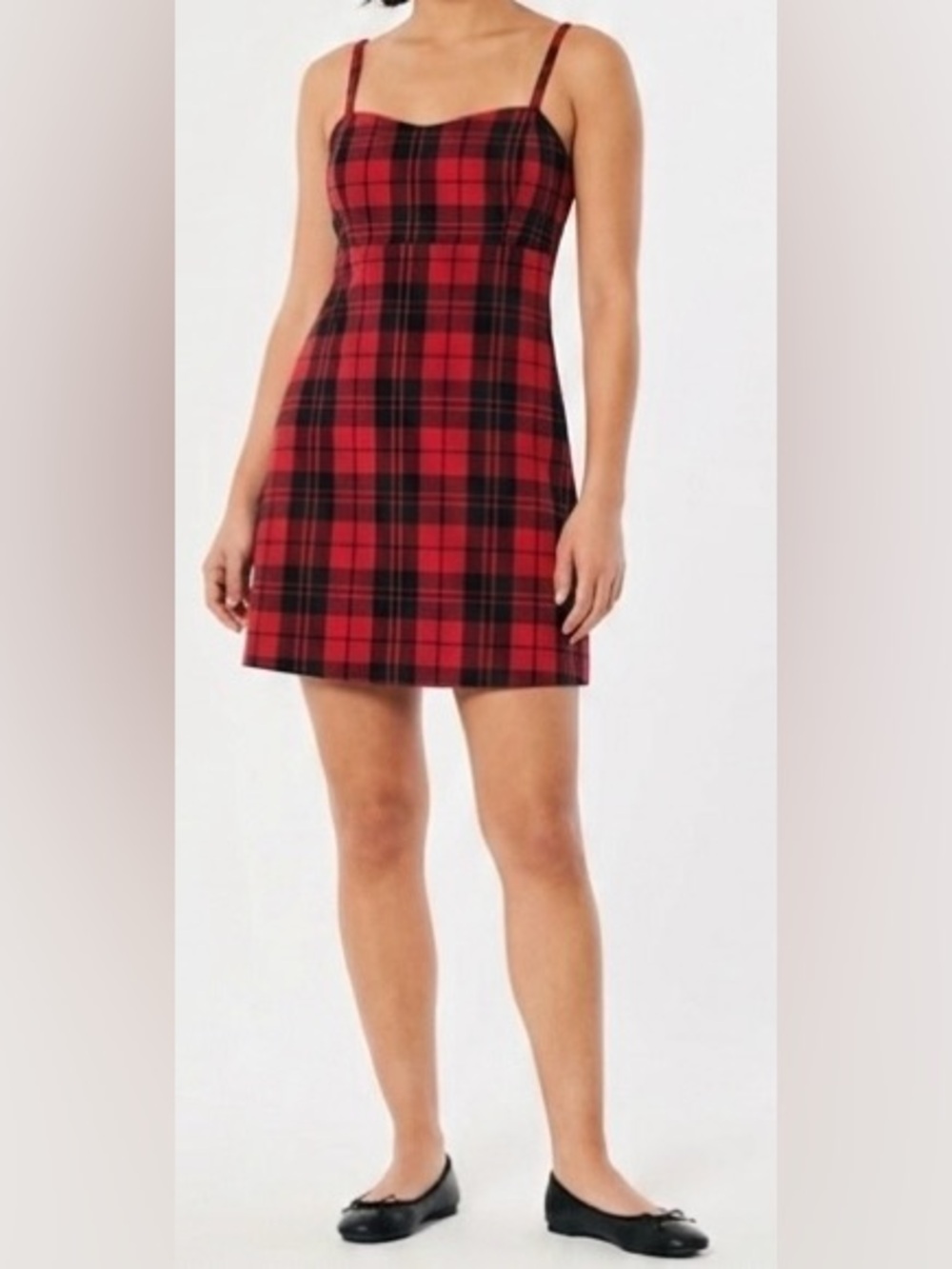 Hollister Red and Black Plaid Dress